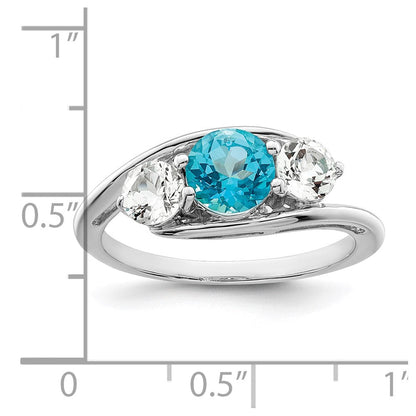 10k White Goldw Survivor Collection Clear u0026 Blue Swarovski Topaz Sue Ring