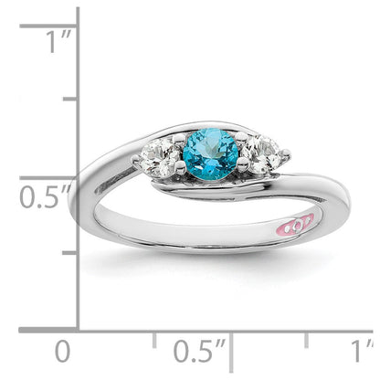 10k White Goldw Survivor Collection Clear u0026 Blue Swarovski Topaz Sue Ring