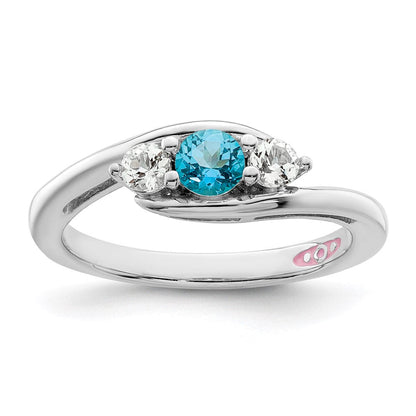 10k White Goldw Survivor Collection Clear u0026 Blue Swarovski Topaz Sue Ring