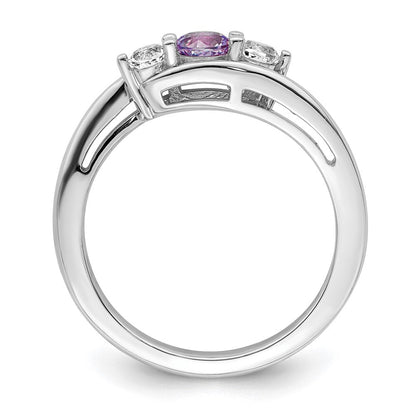 10K White Gold Survivor Collection Clear/Purple Swarovski Topaz Sue Ring