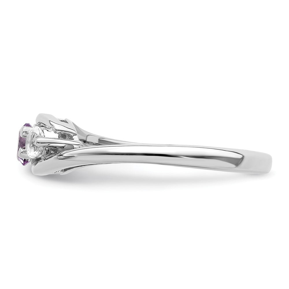 10K White Gold Survivor Collection Clear/Purple Swarovski Topaz Sue Ring