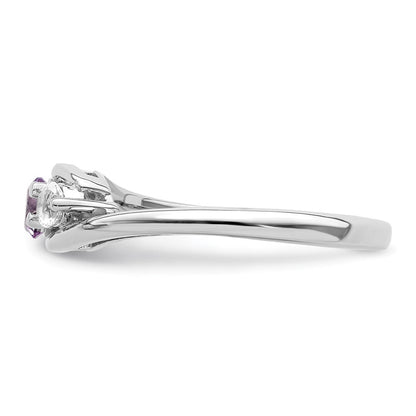 10K White Gold Survivor Collection Clear/Purple Swarovski Topaz Sue Ring