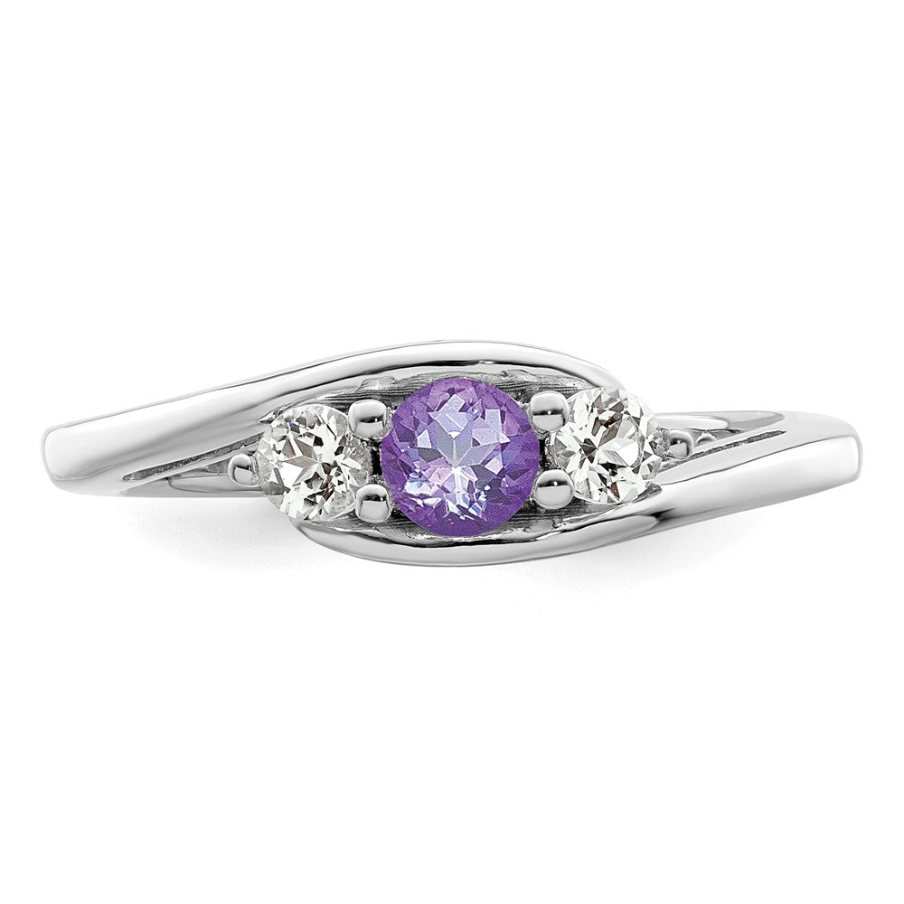 10K White Gold Survivor Collection Clear/Purple Swarovski Topaz Sue Ring