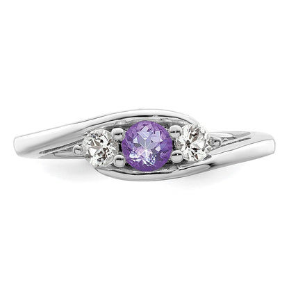 10K White Gold Survivor Collection Clear/Purple Swarovski Topaz Sue Ring