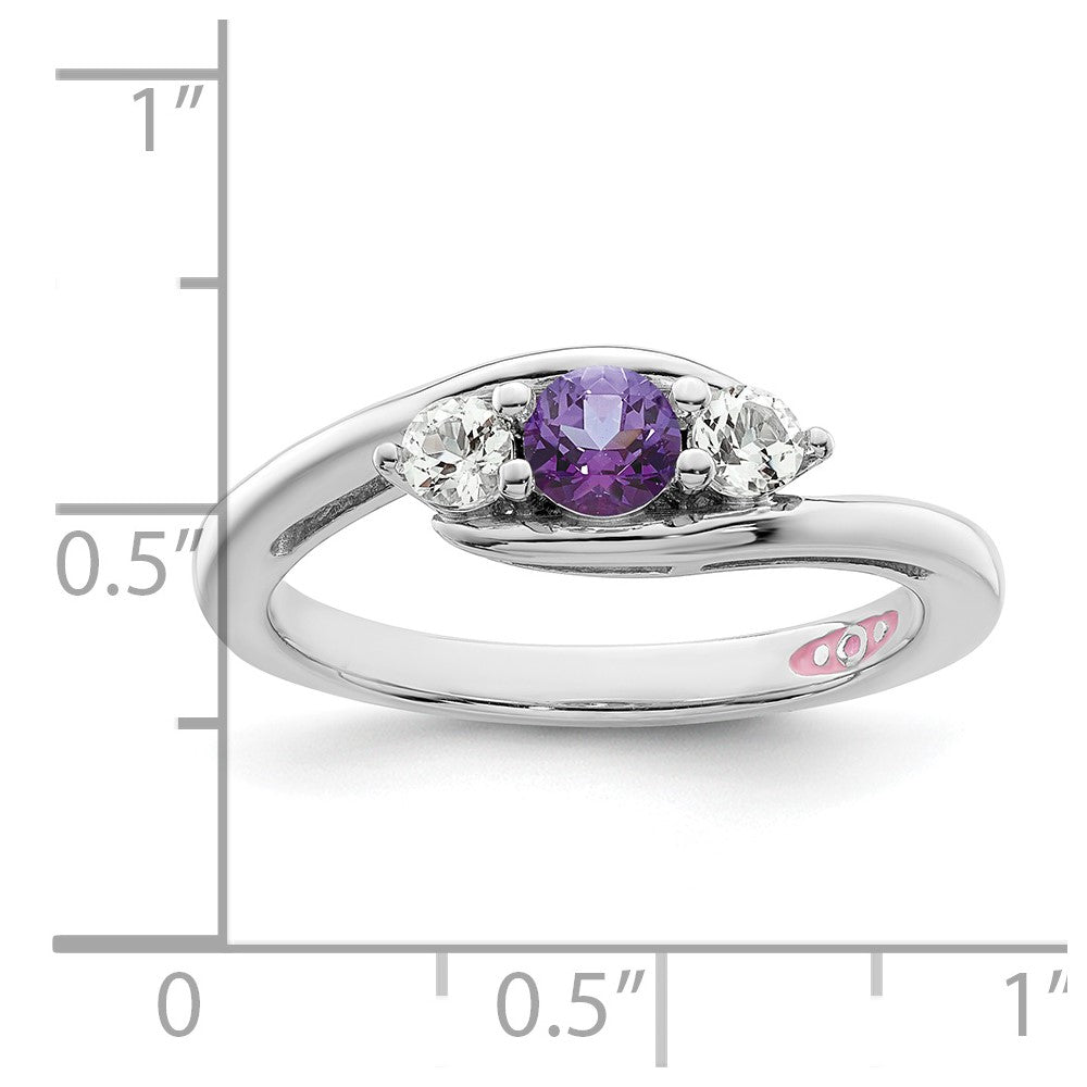 10K White Gold Survivor Collection Clear/Purple Swarovski Topaz Sue Ring