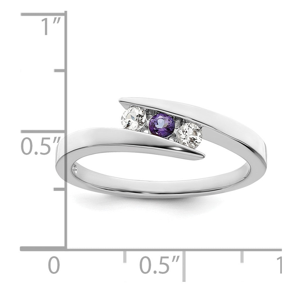 10k White Goldw Survivor Clear u0026 Purple Swarovski Topaz Circle of Strength Ring