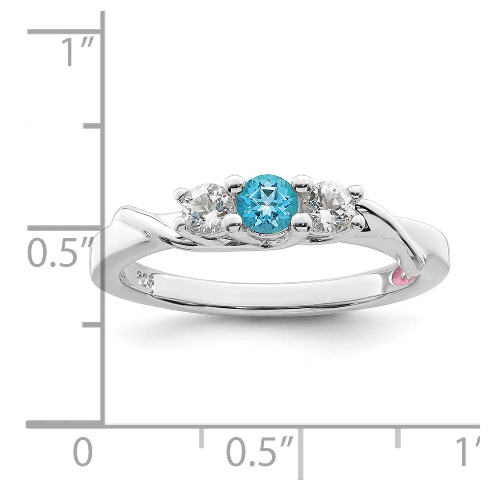 10k White Goldw Survivor Collection Clear u0026 Blue Swarovski Topaz Joanna Ring