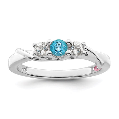 10k White Goldw Survivor Collection Clear u0026 Blue Swarovski Topaz Joanna Ring
