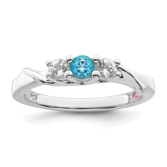 10k White Goldw Survivor Collection Clear u0026 Blue Swarovski Topaz Joanna Ring