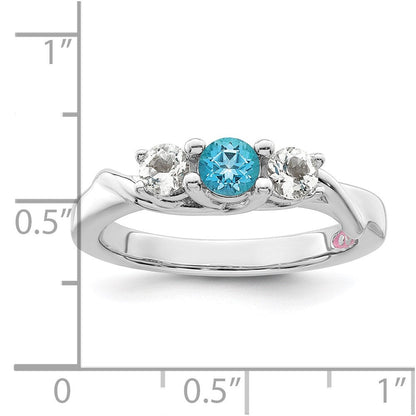 10k White Goldw Survivor Collection Clear u0026 Blue Swarovski Topaz Joanna Ring