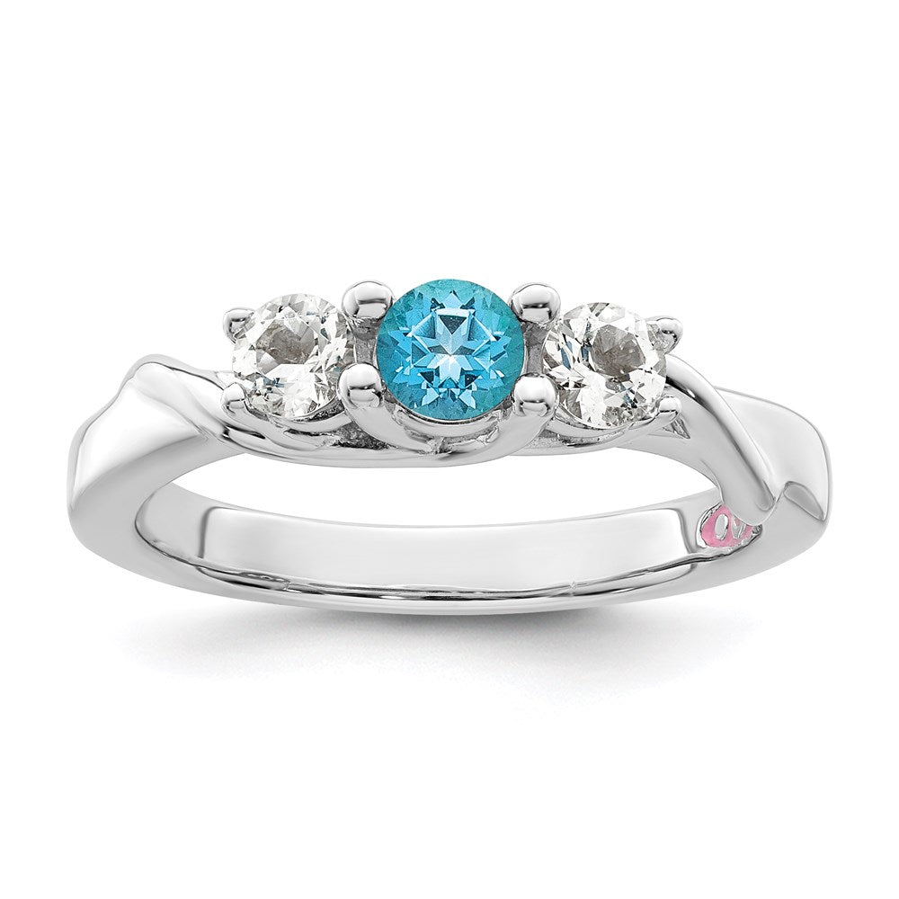 10k White Goldw Survivor Collection Clear u0026 Blue Swarovski Topaz Joanna Ring