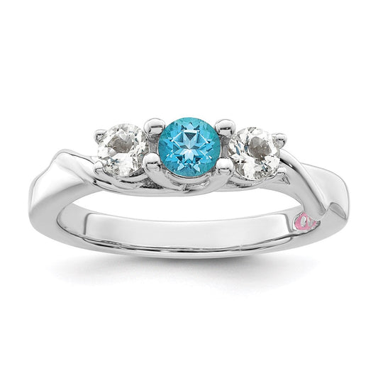 10k White Goldw Survivor Collection Clear u0026 Blue Swarovski Topaz Joanna Ring