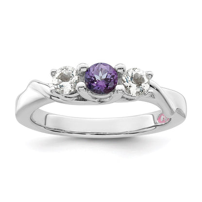 10k White Goldw Survivor Collection Clear/Purple Swarovski Topaz Joanna Ring