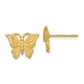 14k Yellow Gold Diamond-cut Butterfly Earrings