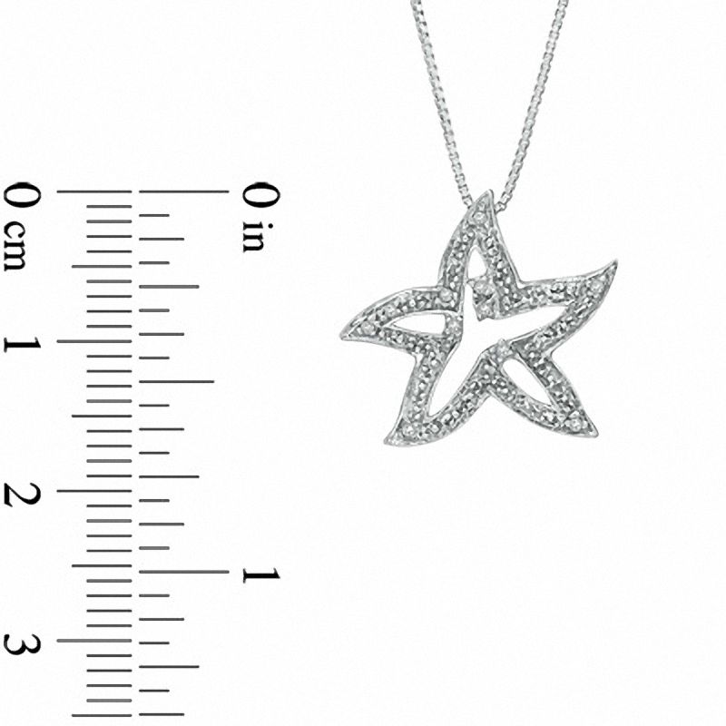 Natural Diamond Accent Starfish Pendant in Sterling Silver