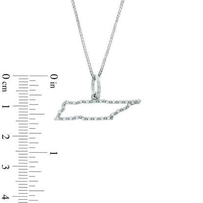Natural Diamond Accent State of Tennessee Outline Pendant in Sterling Silver