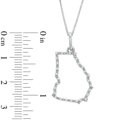 Natural Diamond Accent State of Georgia Outline Pendant in Sterling Silver