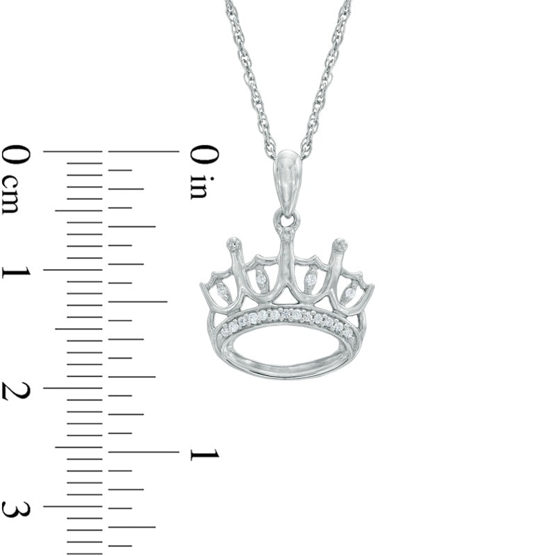0.05 CT. T.W. Natural Diamond Crown Pendant in Sterling Silver