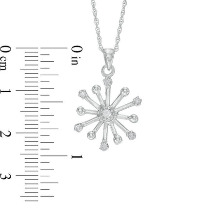 0.1 CT. T.W. Natural Diamond Star Pendant in Sterling Silver