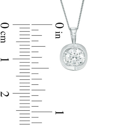 0.5 CT. Certified Canadian Natural Clarity Enhanced Solitaire Tension Pendant in 14K White Gold (I/I2) - 17"