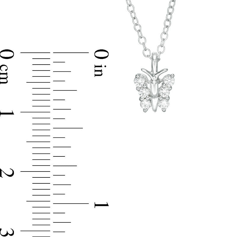 0.17 CT. T.W. Natural Diamond Butterfly Pendant in 14K White Gold