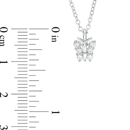 0.17 CT. T.W. Natural Diamond Butterfly Pendant in 14K White Gold