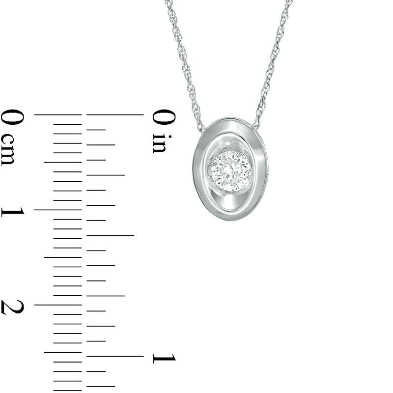 0.25 CT. Natural Clarity Enhanced Solitaire Oval Pendant in 14K White Gold