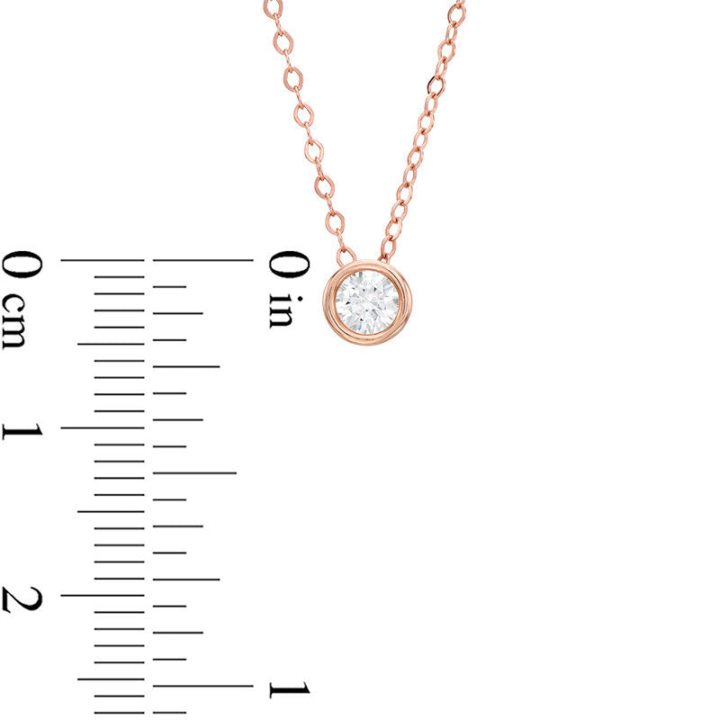 0.25 CT. Natural Clarity Enhanced Solitaire Pendant in 14K Rose Gold