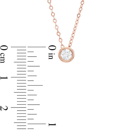 0.25 CT. Natural Clarity Enhanced Solitaire Pendant in 14K Rose Gold