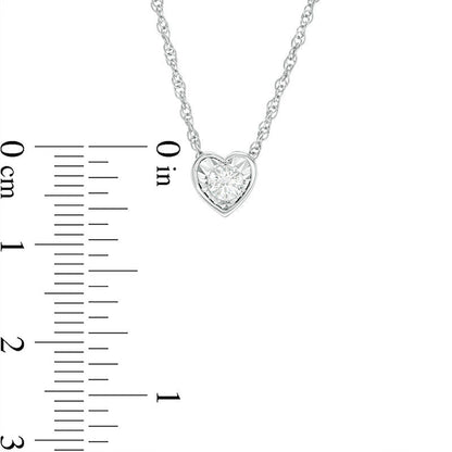 0.17 CT. Natural Clarity Enhanced Solitaire Heart-Shaped Pendant in 10K White Gold