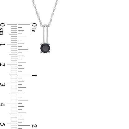 0.38 CT. Enhanced Black Natural Clarity Enhanced Solitaire Stick Drop Pendant in 10K White Gold