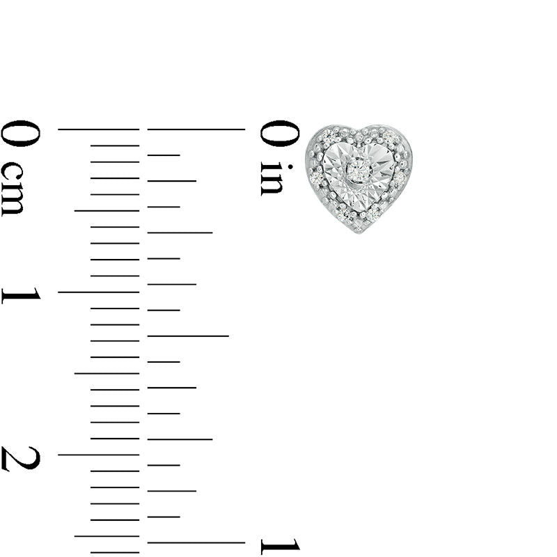 0.05 CT. T.W. Diamond Heart-Shaped Frame Stud Earrings in Sterling Silver