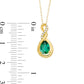 Pear-Shaped Lab-Created Emerald and Diamond Accent Cascading Teardrop Pendant in 10K Yellow Gold