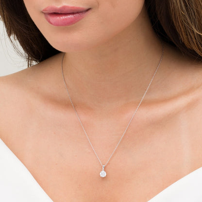 1 CT. Natural Clarity Enhanced Solitaire Pendant in 10K White Gold