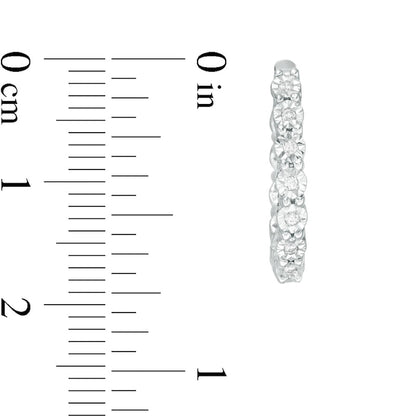 0.1 CT. T.W. Diamond Inside-Out Hoop Earrings in Sterling Silver