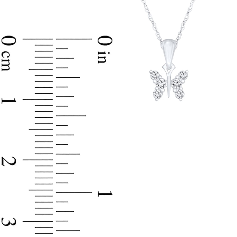 0.1 CT. T.W. Natural Diamond Butterfly Pendant in Sterling Silver