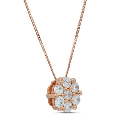 0.5 CT. T.W. Composite Natural Diamond Flower Pendant in 10K Rose Gold