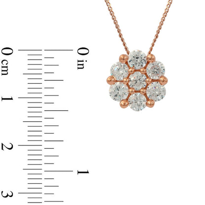 0.5 CT. T.W. Composite Natural Diamond Flower Pendant in 10K Rose Gold