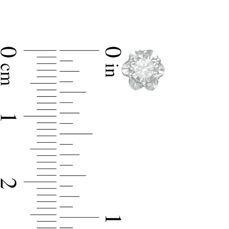 0.17 CT. T.W. Diamond Solitaire Buttercup Stud Earrings in Sterling Silver (J/I3)
