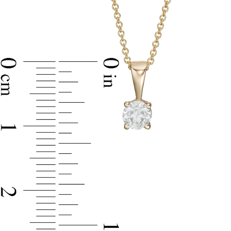 0.5 CT. Natural Clarity Enhanced Solitaire Pendant in 10K Yellow Gold (I/I3)