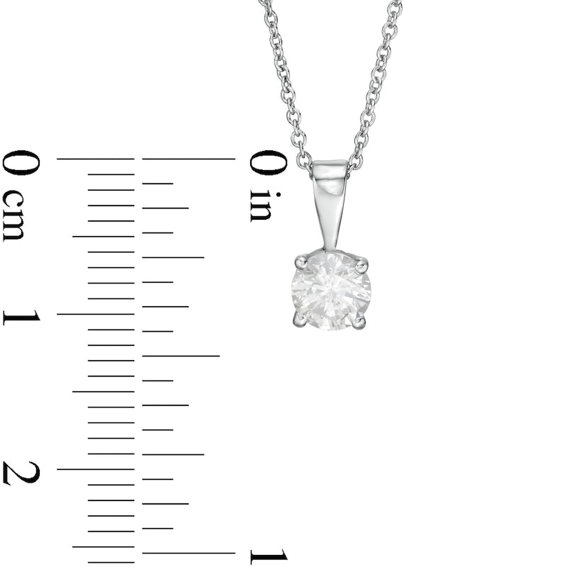 0.63 CT. Natural Clarity Enhanced Solitaire Pendant in 10K White Gold (I/I3)