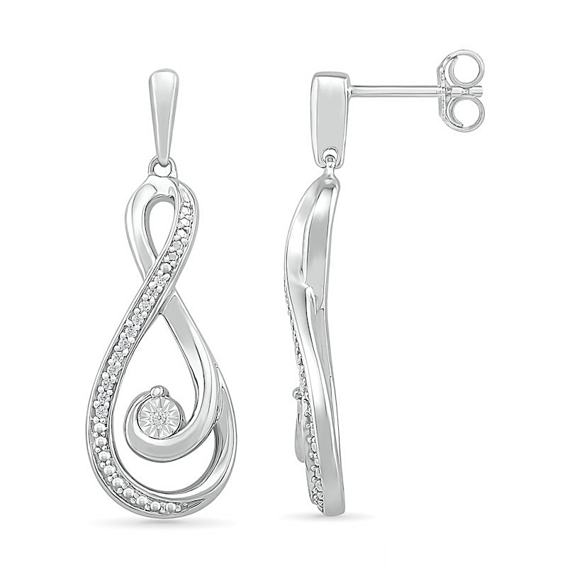 0.07 CT. T.W. Diamond Infinity Loop Earrings in Sterling Silver