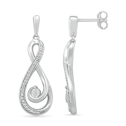 0.07 CT. T.W. Diamond Infinity Loop Earrings in Sterling Silver