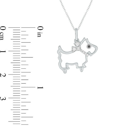 0.05 CT. T.W. Black Enhanced and White Natural Diamond Dog Pendant in Sterling Silver