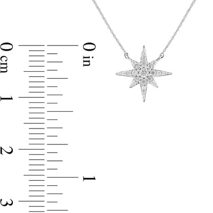 0.17 CT. T.W. Natural Diamond North Star Necklace in 10K White Gold