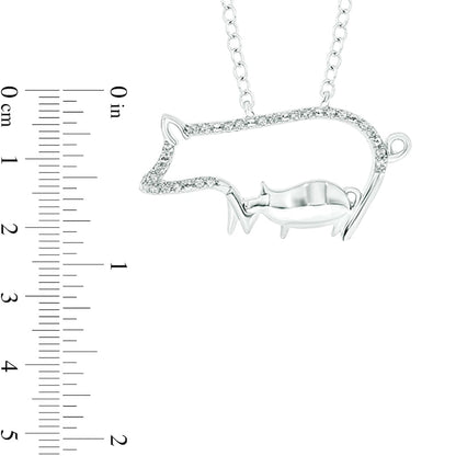 0.05 CT. T.W. Natural Diamond Motherly Love Pigs Pendant in Sterling Silver