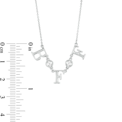 0.1 CT. T.W. Natural Diamond "BFF" Necklace in Sterling Silver