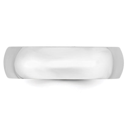 Solid 14K White Gold 6mm Light Weight Comfort Fit Men's/Women's Wedding Band Ring Size 5.5