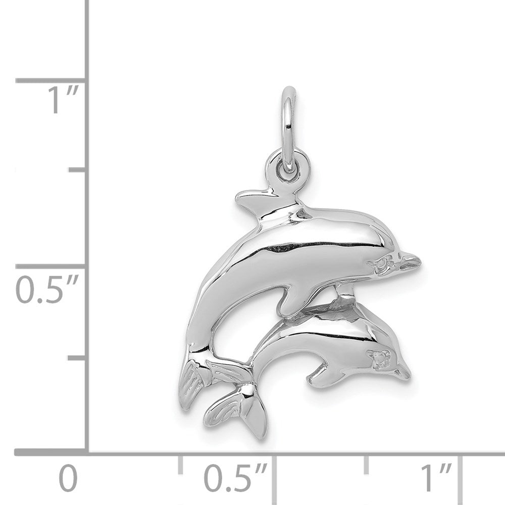 14k White Gold Dolphin Charm