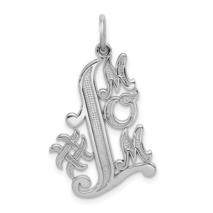 14k White Gold #1 Mom Charm